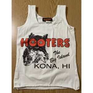 B10 Hooters Girl Uniform Rare Vintage Tank from Kona Hawaii White size Xs